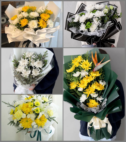 山东莱芜莱城区牛泉镇中白塔村白事花束代送